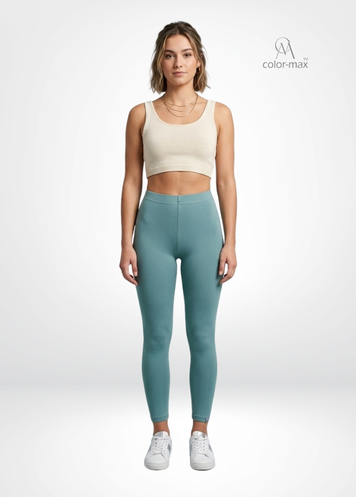 LIGHT GREY - Premium Cotton Lycra Ankle Leggings